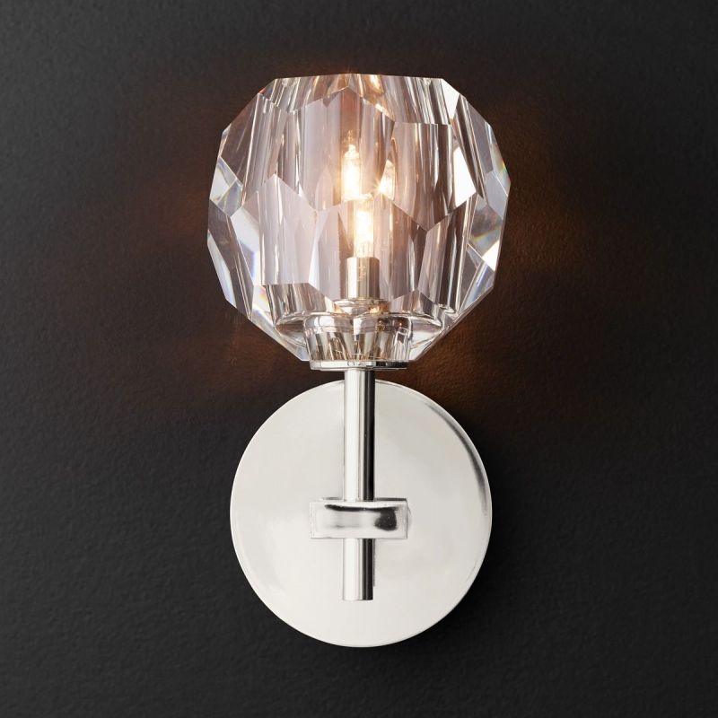 Kristal Clear Glass Short Wall Sconce - thebelacan