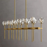 Kristal Glass Double Linear Chandelier 60" - thebelacan