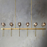 Kristal Glass Double Linear Chandelier 60" - thebelacan