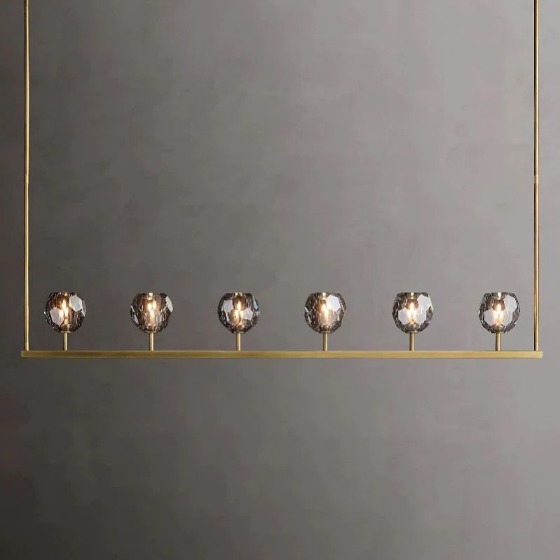 Kristal Glass Linear Chandelier 60" - thebelacan