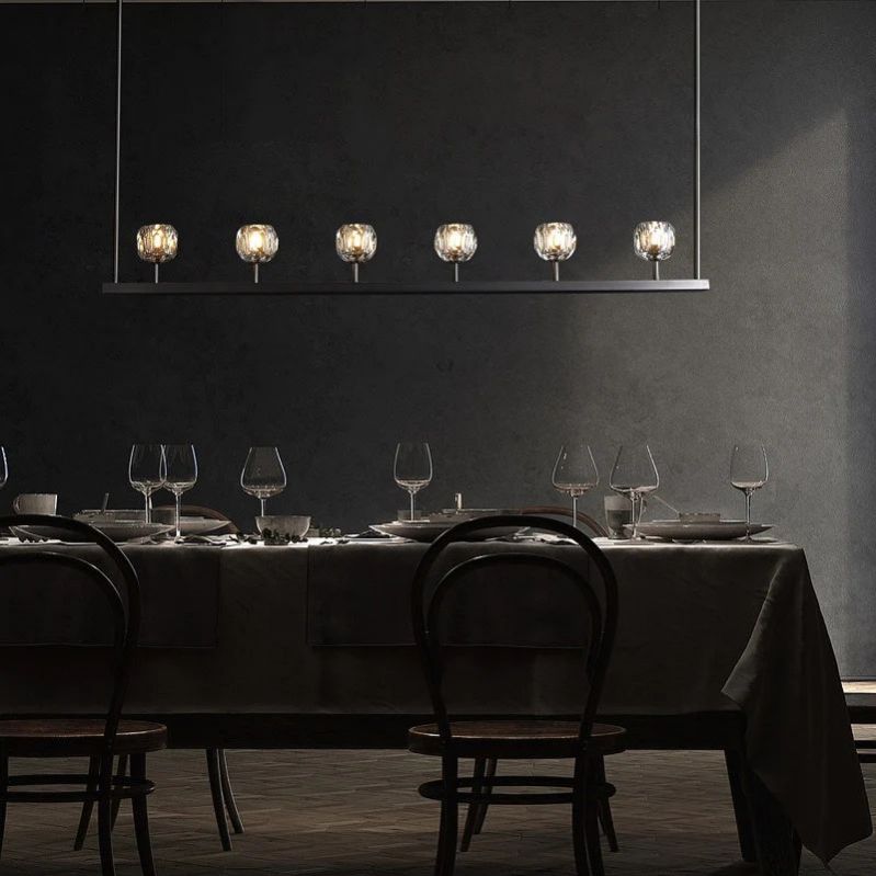 Kristal Glass Linear Chandelier 60" - thebelacan