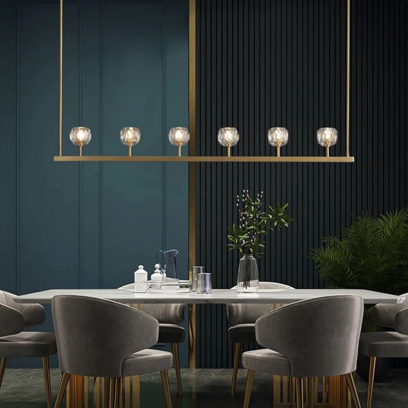 Kristal Glass Linear Chandelier 60" - thebelacan