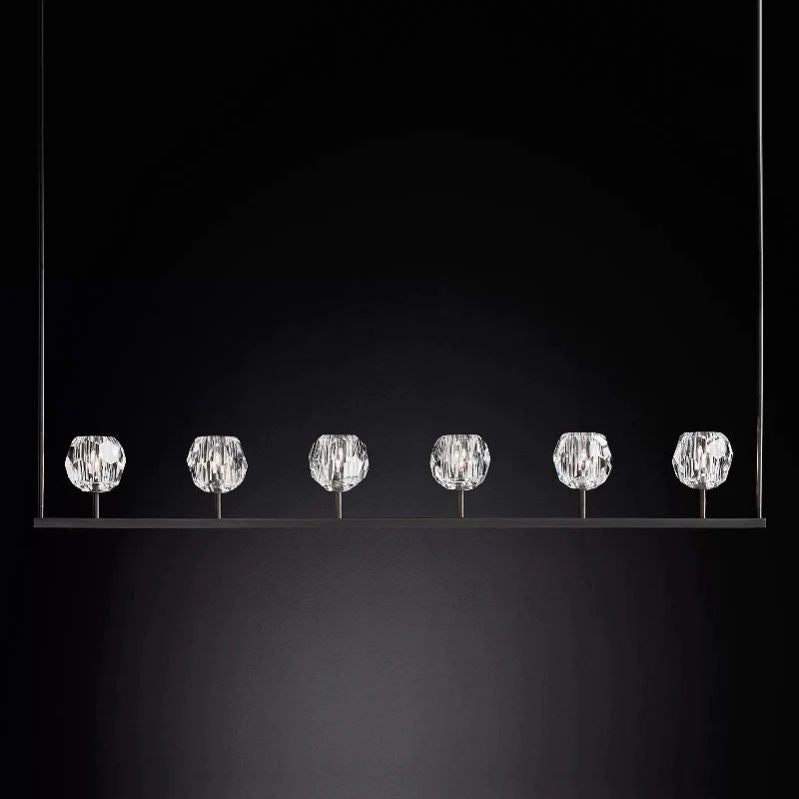 Kristal Glass Linear Chandelier 60" - thebelacan
