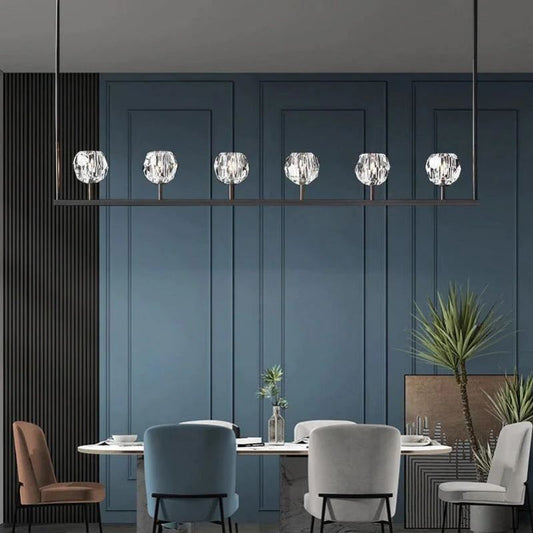 Kristal Glass Linear Chandelier 60" - thebelacan