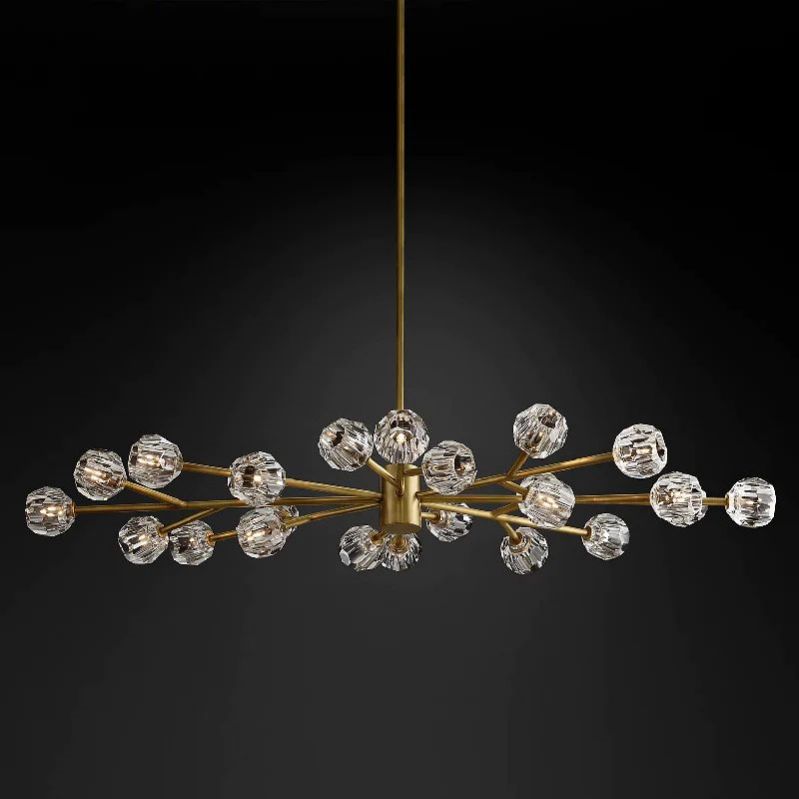Kristal Glass Oval Chandelier 72" - thebelacan