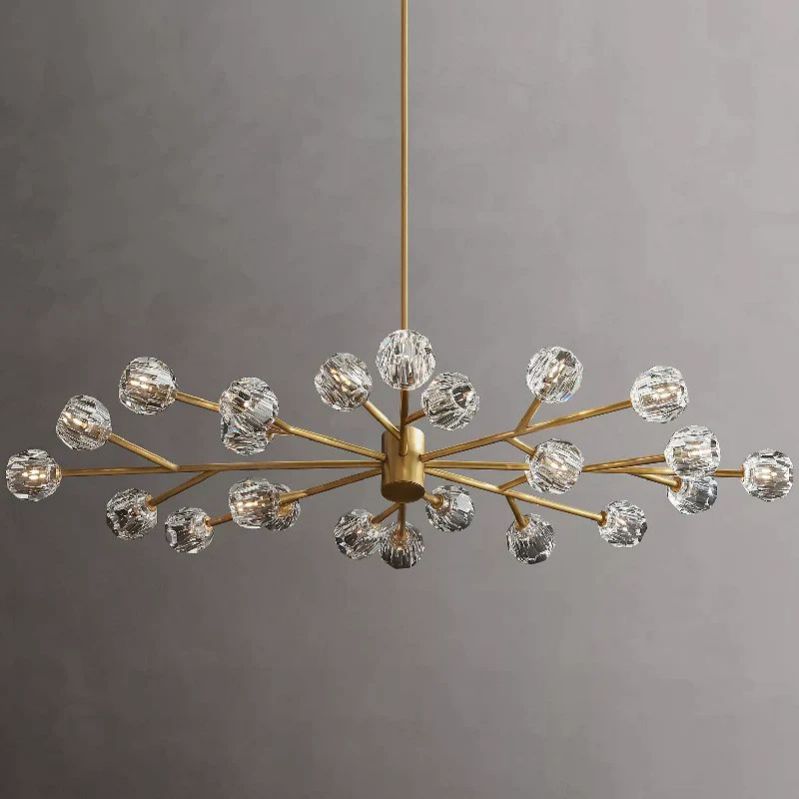 Kristal Glass Oval Chandelier 72" - thebelacan