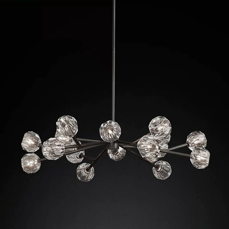 Kristal Glass Round Chandelier 48" - thebelacan