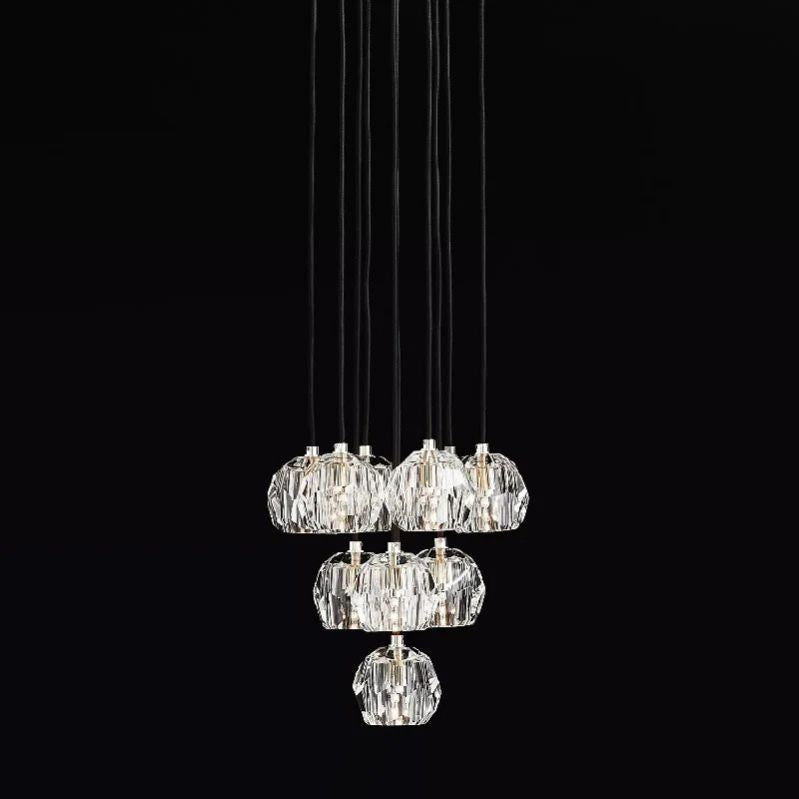 Kristal Glass Round Cluster Chandelier 14" - thebelacan