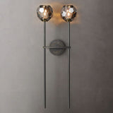 Kristal Smoke Glass Double Grand Wall Sconce - thebelacan