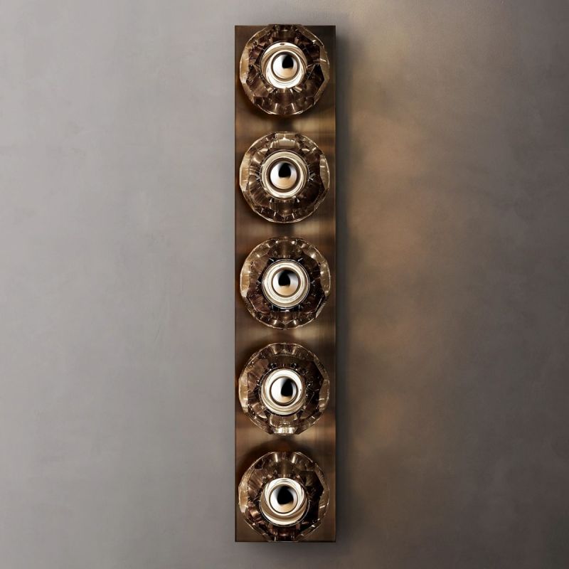 Kristal Smoke Glass Linear Grand Wall Sconce - thebelacan