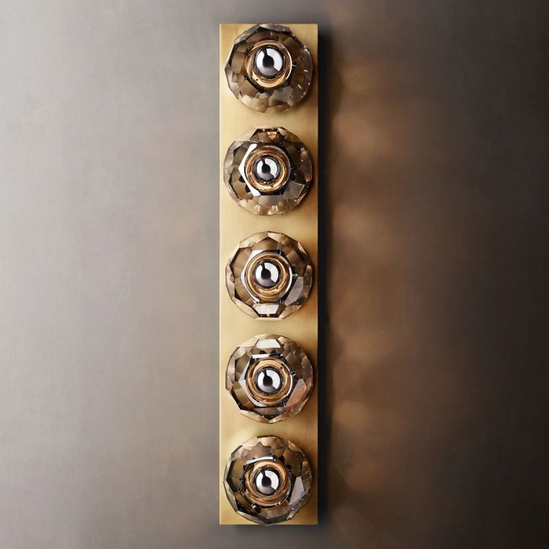 Kristal Smoke Glass Linear Grand Wall Sconce - thebelacan