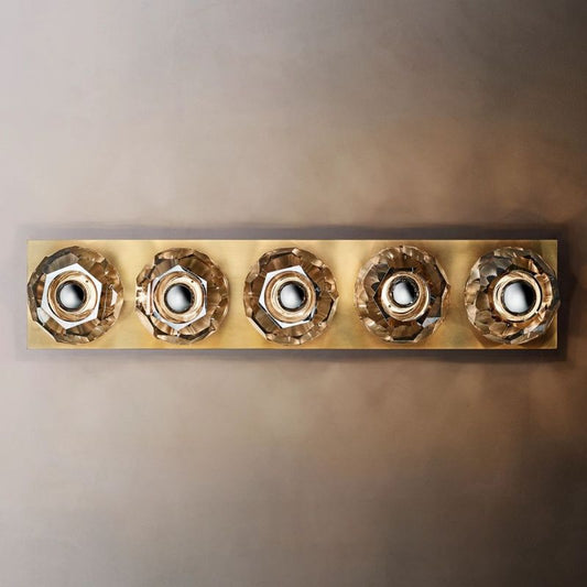 Kristal Smoke Glass Linear Grand Wall Sconce - thebelacan