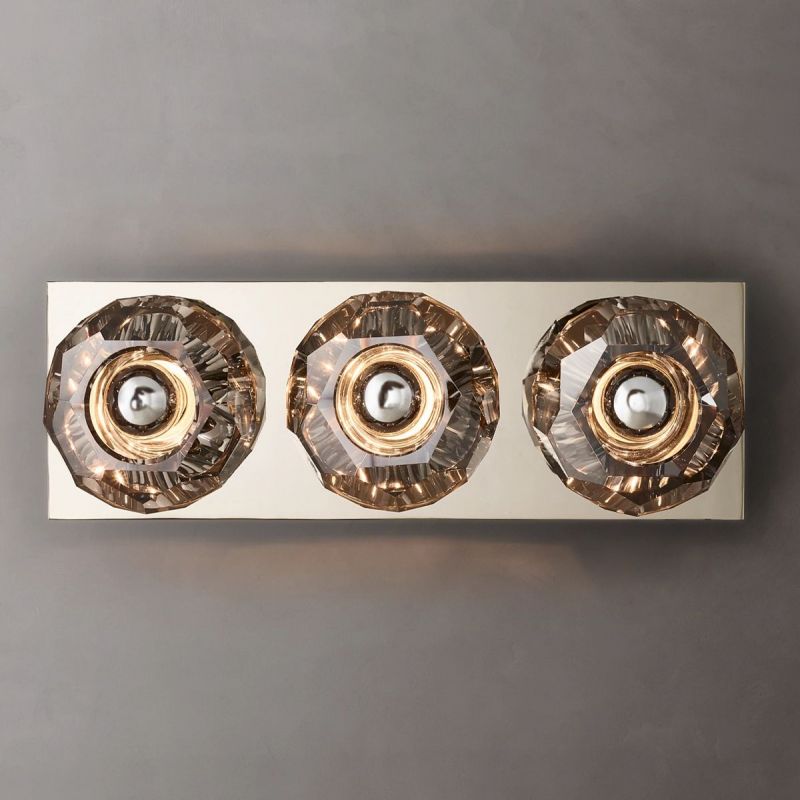 Kristal Smoke Glass Linear Short Wall Sconce - thebelacan