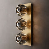 Kristal Smoke Glass Linear Short Wall Sconce - thebelacan