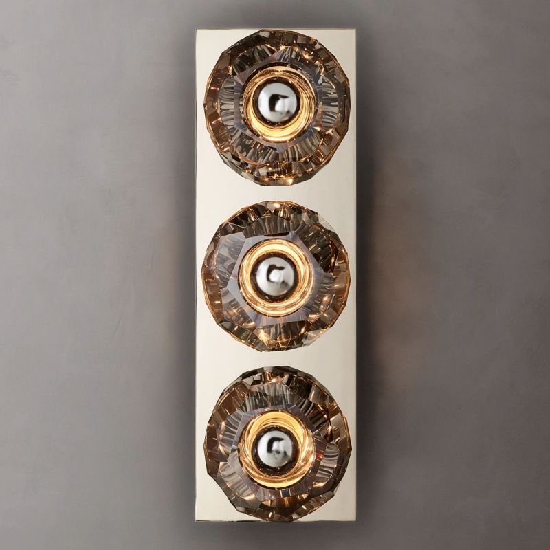 Kristal Smoke Glass Linear Short Wall Sconce - thebelacan
