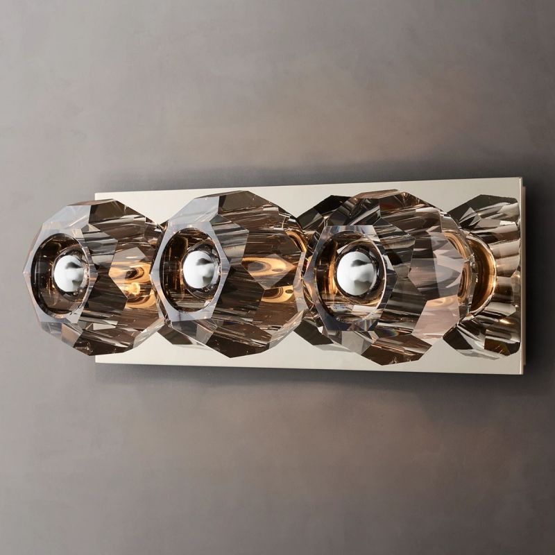 Kristal Smoke Glass Linear Short Wall Sconce - thebelacan