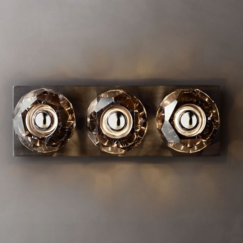 Kristal Smoke Glass Linear Short Wall Sconce - thebelacan