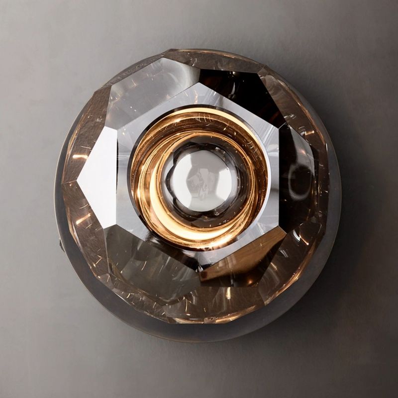 Kristal Smoke Glass Petite Wall Sconce - thebelacan