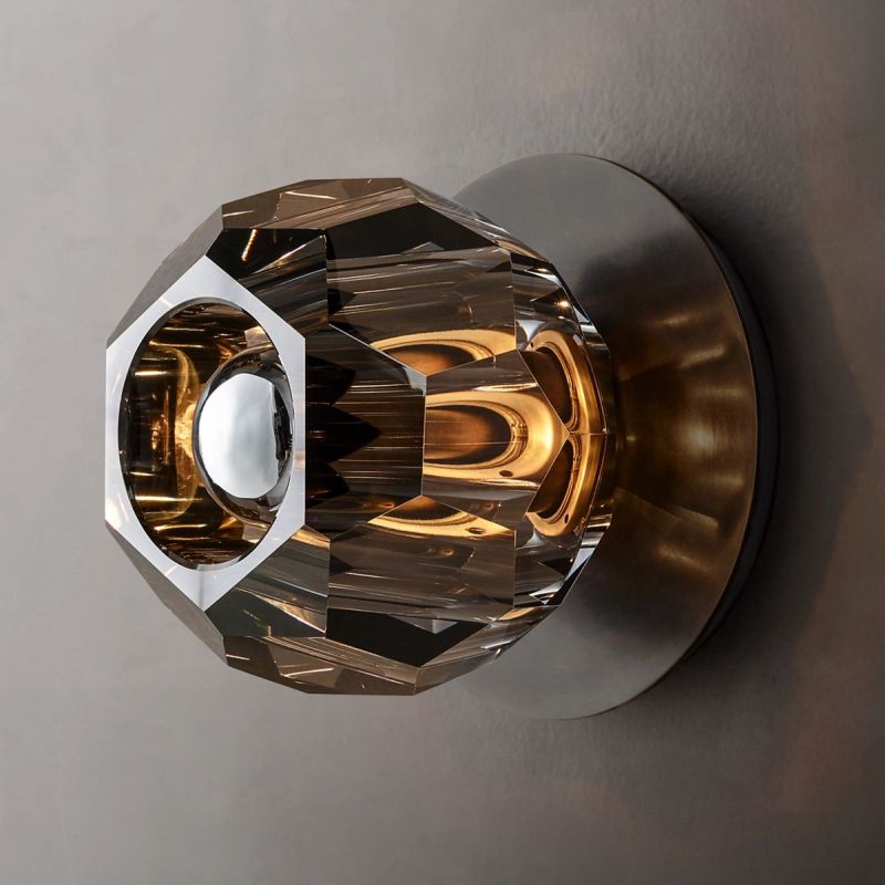 Kristal Smoke Glass Petite Wall Sconce - thebelacan