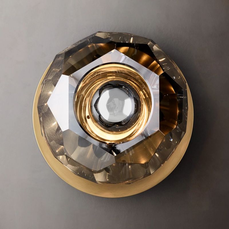 Kristal Smoke Glass Petite Wall Sconce - thebelacan