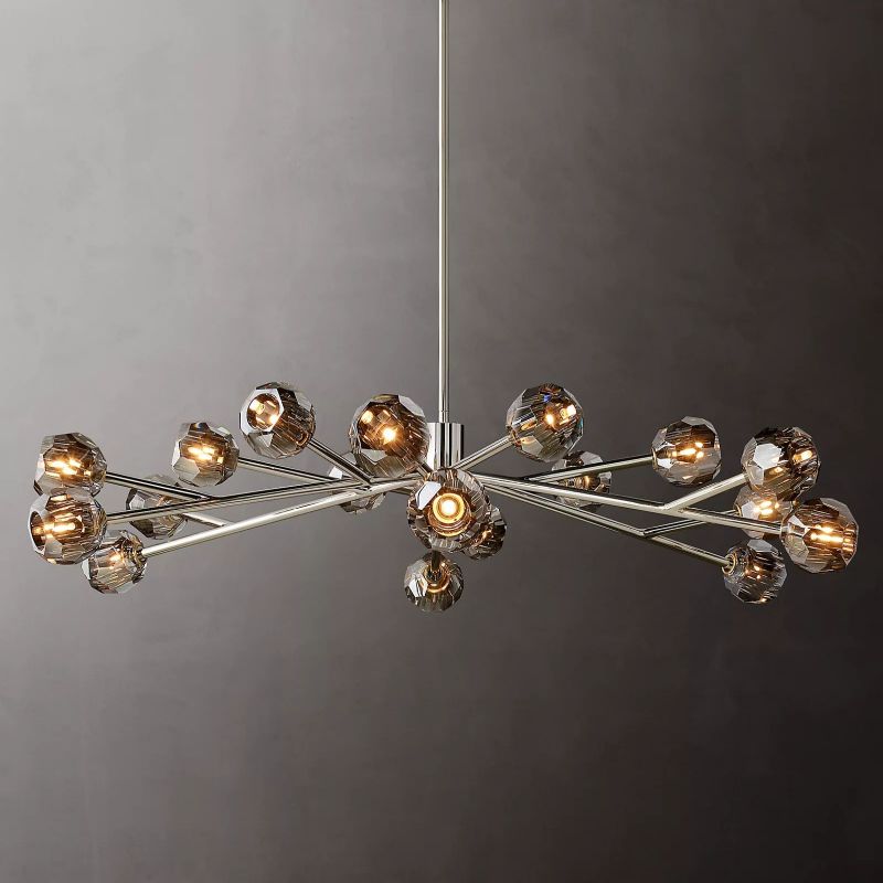 Kristal Glass Round Chandelier 60" - thebelacan