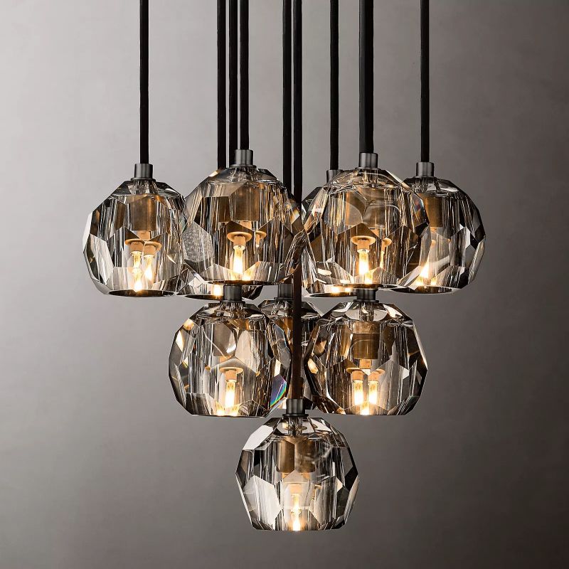 Kristal Glass Round Cluster Chandelier 14" - thebelacan