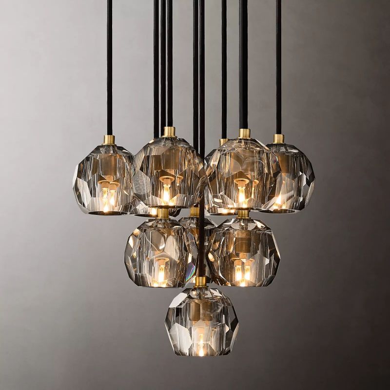 Kristal Glass Round Cluster Chandelier 14" - thebelacan