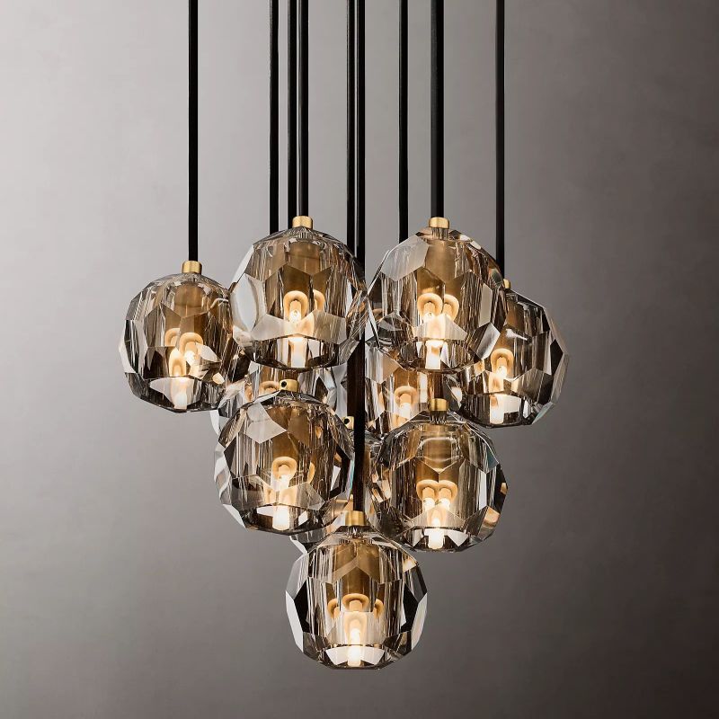 Kristal Glass Round Cluster Chandelier 14" - thebelacan