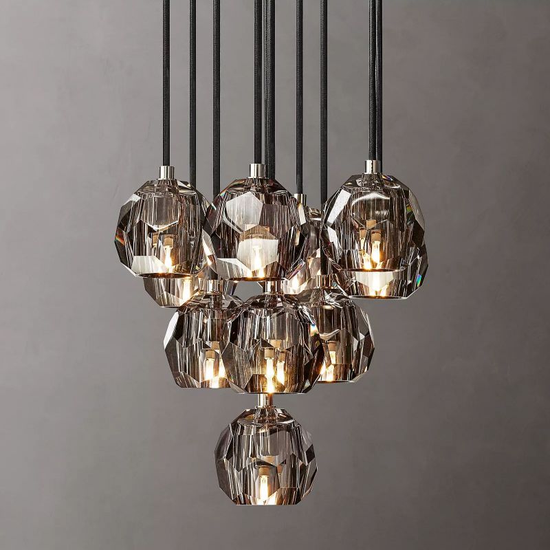 Kristal Glass Round Cluster Chandelier 14" - thebelacan