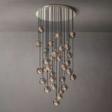 Kristal Smoke Glass Round Cluster Chandelier 30" - thebelacan