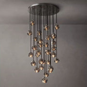 Kristal Smoke Glass Round Cluster Chandelier 30" - thebelacan