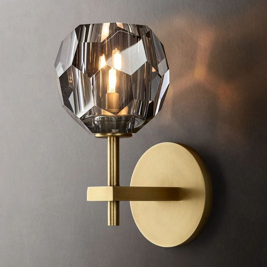 Kristal Smoke Glass Short Wall Sconce - thebelacan
