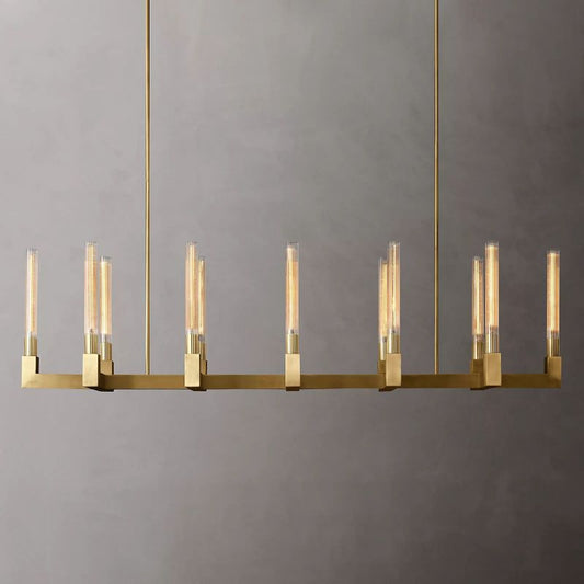 Prismatic Glass Linear Chandelier 67" - thebelacan