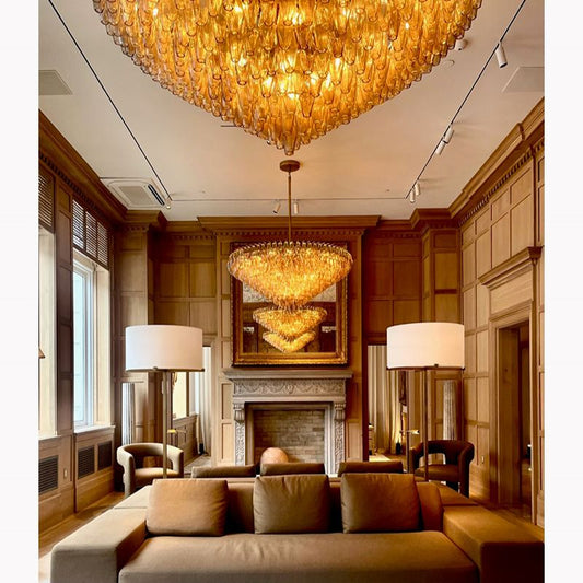 Chara Smoke Glass Tiered Round Chandelier 47" - thebelacan