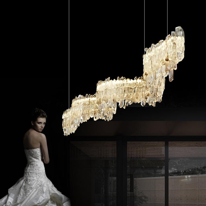 Rock Crystal Linear Chandelier - thebelacan