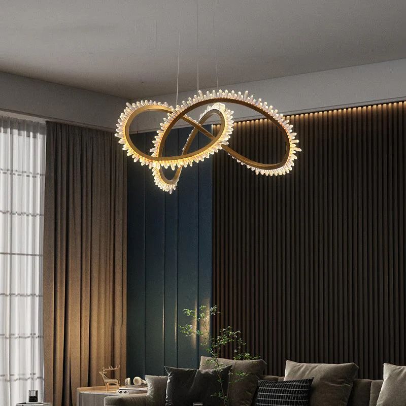 Rock Crystal Möbius Ring Chandelier - thebelacan