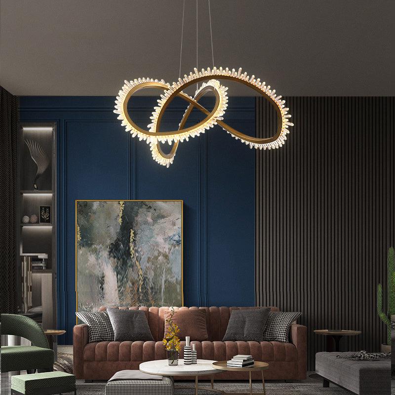 Rock Crystal Möbius Ring Chandelier - thebelacan