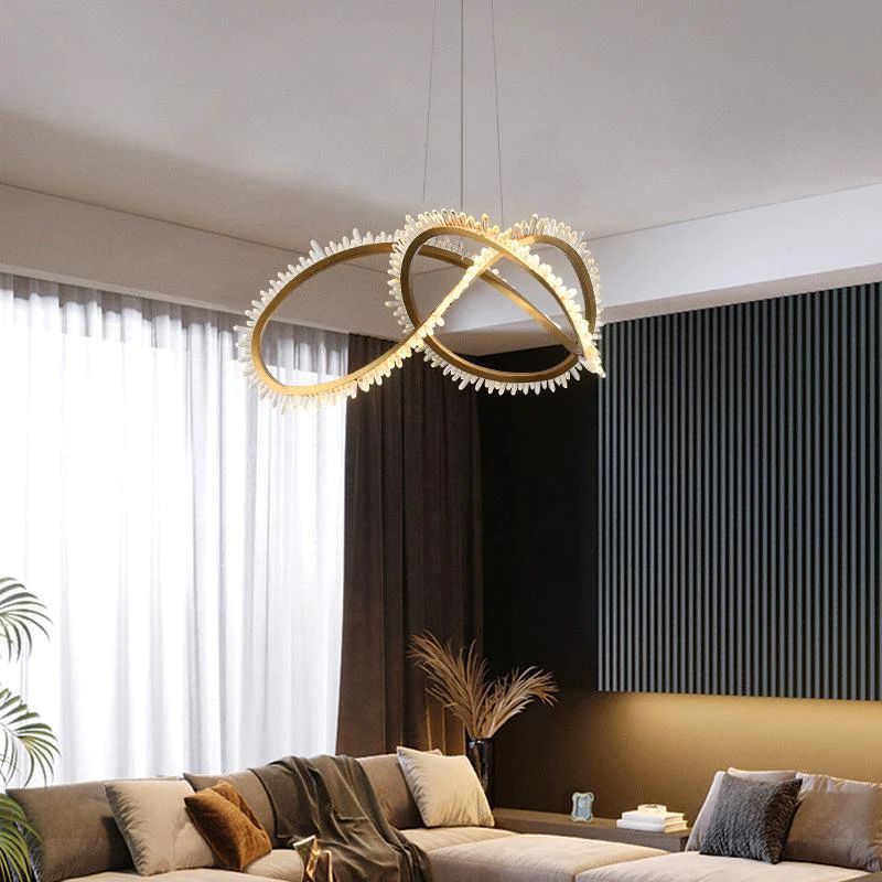 Rock Crystal Möbius Ring Chandelier - thebelacan