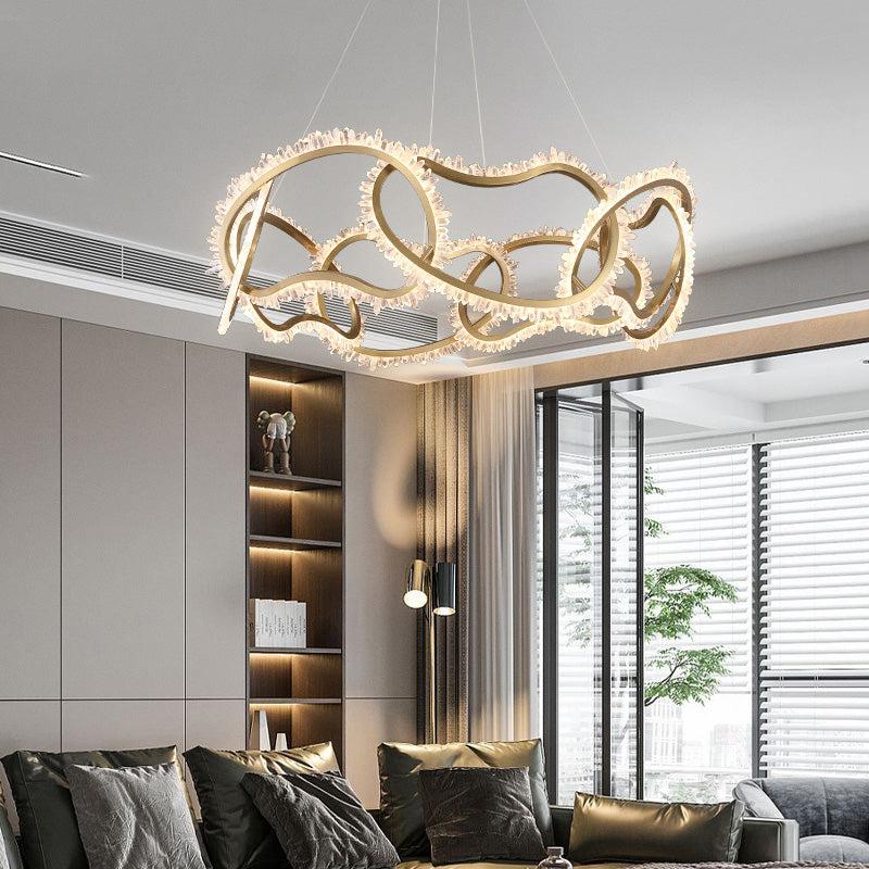 Rock Crystal Multi Ring Chandelier - thebelacan