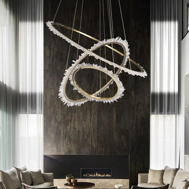 Rock Crystal Ring Chandelier - thebelacan