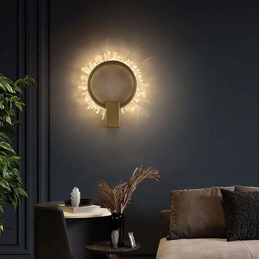 Rock Crystal Ring Wall Sconce （custom backplane） - thebelacan