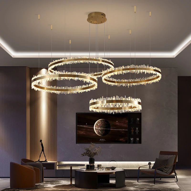 Rock Crystal Rings Luxury Chandelier - thebelacan