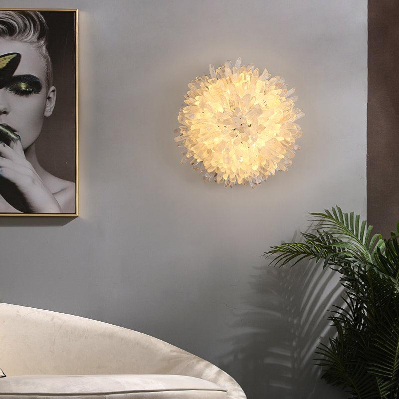 Rock Crystal Sunflower Wall Sconce - thebelacan