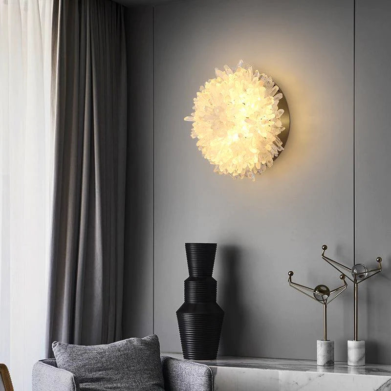 Rock Crystal Sunflower Wall Sconce - thebelacan