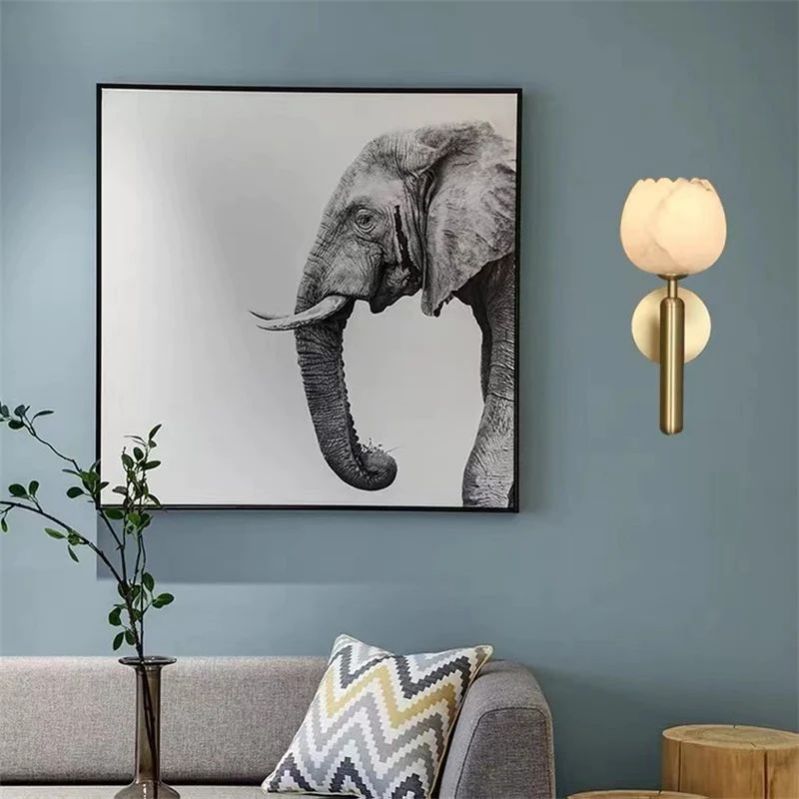 Tulip Alabaster Wall Sconce For Bedroom - thebelacan