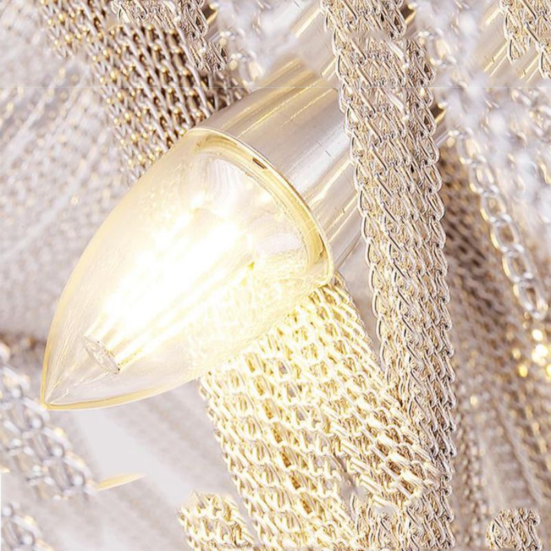Modern Aluminum Chain Tassel Chandelier - thebelacan