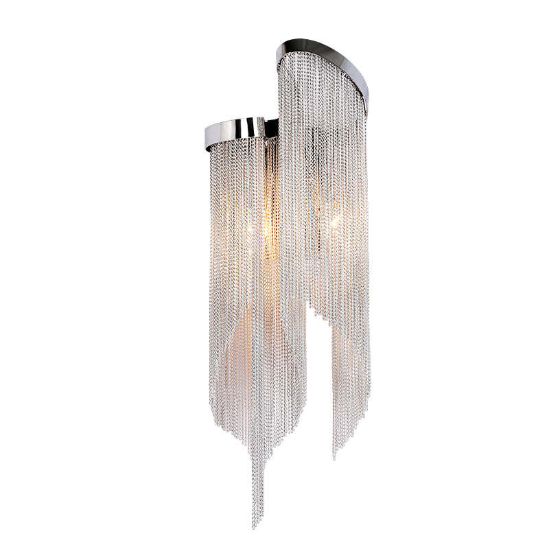 Fiona Aluminum Chain Tassel Wall Sconce - thebelacan