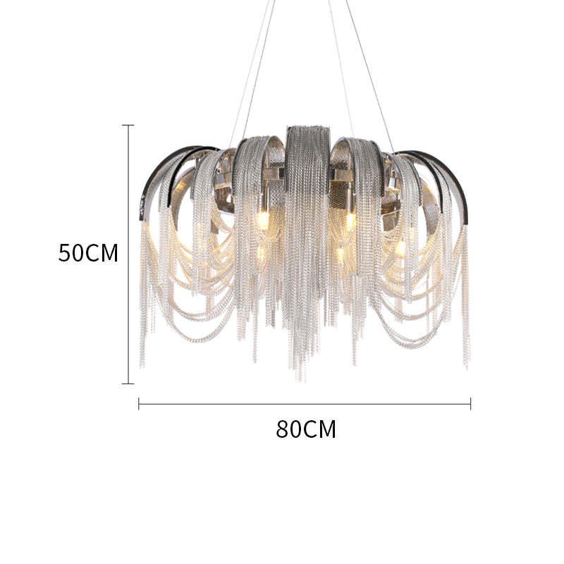 Alisa Luxury Aluminum Chain Tassel Chandelier - thebelacan