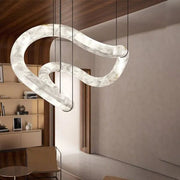 Alabaster Unique Curved Lake  Shape Chandelier - thebelacan