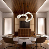 Alabaster Unique Curved Lake  Shape Chandelier - thebelacan